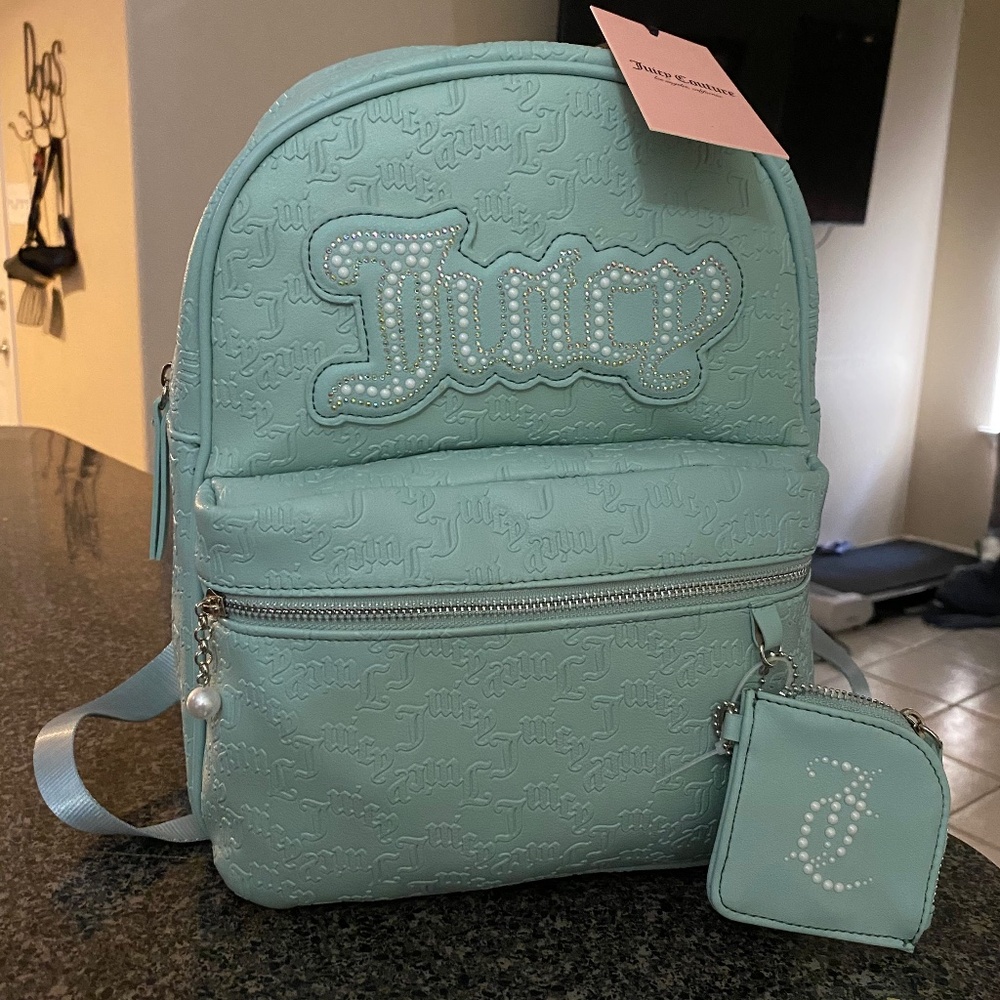 🎀 Juicy Couture Pastel Turquoise Backpack – BNWT 🎀